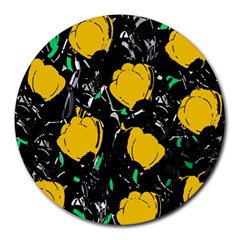 Yellow Roses 2 Round Mousepads by Valentinaart