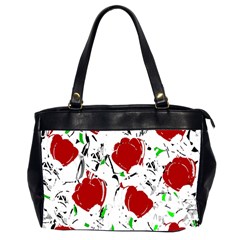 Red Roses 2 Office Handbags (2 Sides)  by Valentinaart