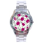 Magenta roses Stainless Steel Analogue Watch Front