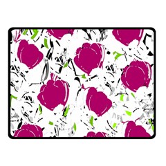 Magenta Roses Double Sided Fleece Blanket (small)  by Valentinaart