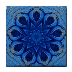 Blue Blossom Mandala Tile Coasters by designworld65