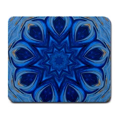 Blue Blossom Mandala Large Mousepads by designworld65