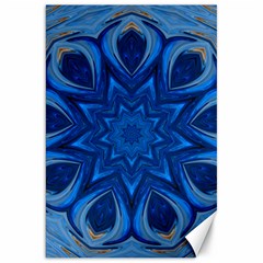 Blue Blossom Mandala Canvas 20  X 30   by designworld65