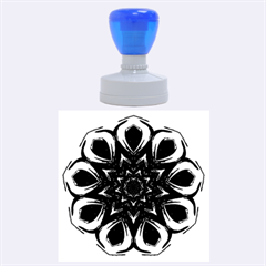 Blue Blossom Mandala Rubber Round Stamps (large) by designworld65