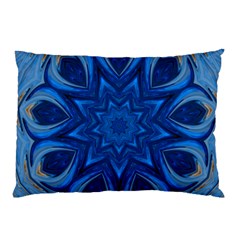 Blue Blossom Mandala Pillow Case (two Sides) by designworld65