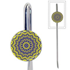 Yellow Blue Gold Mandala Book Mark by designworld65