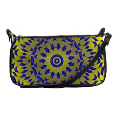 Yellow Blue Gold Mandala Shoulder Clutch Bags by designworld65
