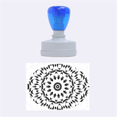 Yellow Blue Gold Mandala Rubber Oval Stamps by designworld65