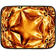 Elegant Gold Copper Shiny Elegant Christmas Star Fleece Blanket (mini) by yoursparklingshop