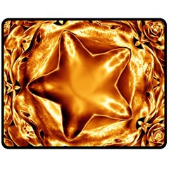 Elegant Gold Copper Shiny Elegant Christmas Star Fleece Blanket (medium)  by yoursparklingshop