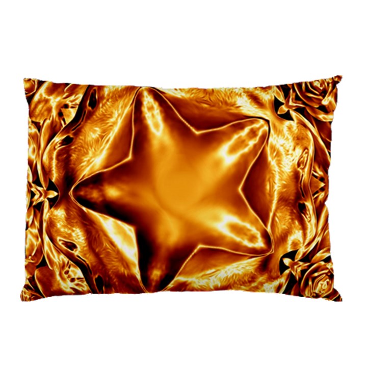 Elegant Gold Copper Shiny Elegant Christmas Star Pillow Case (Two Sides)