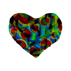 Colorful Smoothie  Standard 16  Premium Flano Heart Shape Cushions by Valentinaart