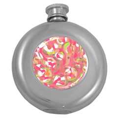 Pink Smoothie  Round Hip Flask (5 Oz) by Valentinaart