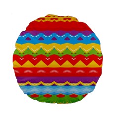 Colorful Waves                                                                                                           	standard 15  Premium Flano Round Cushion by LalyLauraFLM