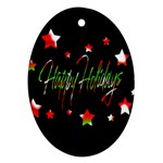 Happy Holidays 2  Oval Ornament (Two Sides) Back