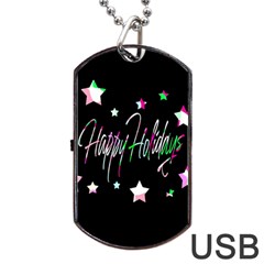 Happy Holidays 5 Dog Tag Usb Flash (two Sides)  by Valentinaart