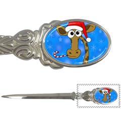 Xmas giraffe - blue Letter Openers