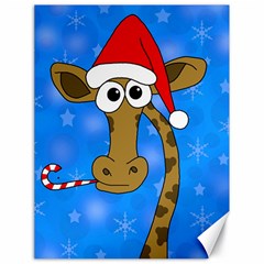 Xmas giraffe - blue Canvas 18  x 24  