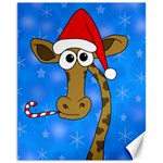 Xmas giraffe - blue Canvas 11  x 14   10.95 x13.48  Canvas - 1