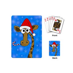 Xmas Giraffe - Blue Playing Cards (mini) 