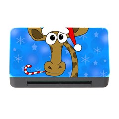 Xmas giraffe - blue Memory Card Reader with CF