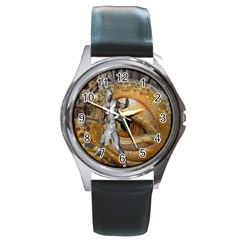 Dragon Slayer Round Metal Watch by icarusismartdesigns