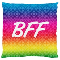 Rainbow Rings Bff Large Flano Cushion Case (one Side) by PhotoThisxyz