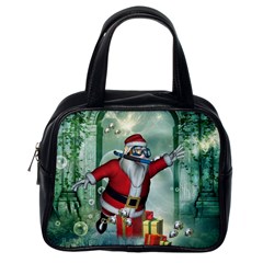 Funny Santa Claus In The Underwater World Classic Handbags (one Side) by FantasyWorld7