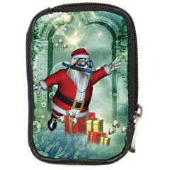 Funny Santa Claus In The Underwater World Compact Camera Cases by FantasyWorld7