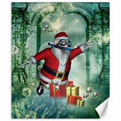 Funny Santa Claus In The Underwater World Canvas 8  X 10  by FantasyWorld7