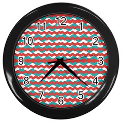 Geometric Waves Wall Clocks (black) by dflcprints
