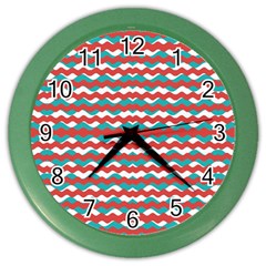 Geometric Waves Color Wall Clocks by dflcprints
