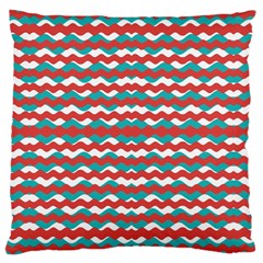 Geometric Waves Large Cushion Case (two Sides) by dflcprints