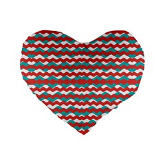 Geometric Waves Standard 16  Premium Heart Shape Cushions by dflcprints