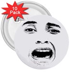 Scared Woman Expression 3  Buttons (10 pack)  Front