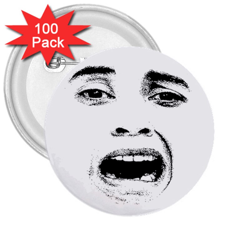 Scared Woman Expression 3  Buttons (100 pack) 