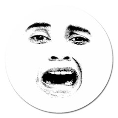 Scared Woman Expression Magnet 5  (round) by dflcprints