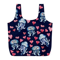 Jellyfish Love Full Print Recycle Bags (l)  by BubbSnugg