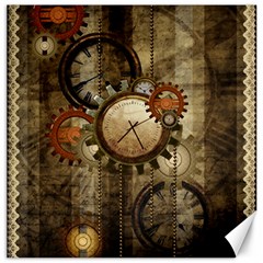 Wonderful Steampunk Design With Clocks And Gears Canvas 12  X 12   by FantasyWorld7