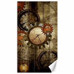 Wonderful Steampunk Design With Clocks And Gears Canvas 40  X 72   by FantasyWorld7