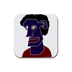 Man Portrait Caricature Rubber Coaster (square)  by dflcprints