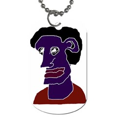 Man Portrait Caricature Dog Tag (one Side) by dflcprints