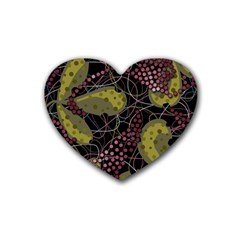 Abstract garden Rubber Coaster (Heart) 