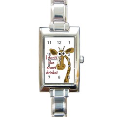 Giraffe joke Rectangle Italian Charm Watch