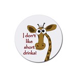 Giraffe joke Rubber Coaster (Round)  Front