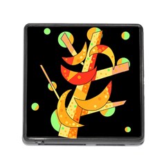 Orange Moon Tree Memory Card Reader (square) by Valentinaart