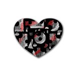 Red shadows Rubber Coaster (Heart)  Front