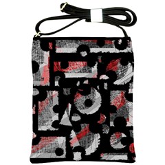 Red Shadows Shoulder Sling Bags by Valentinaart