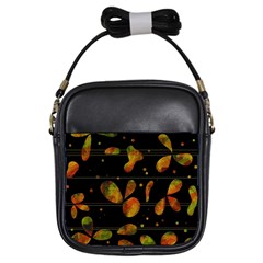 Floral Abstraction Girls Sling Bags by Valentinaart