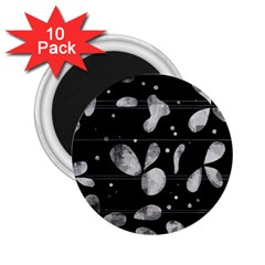 Black And White Floral Abstraction 2 25  Magnets (10 Pack)  by Valentinaart